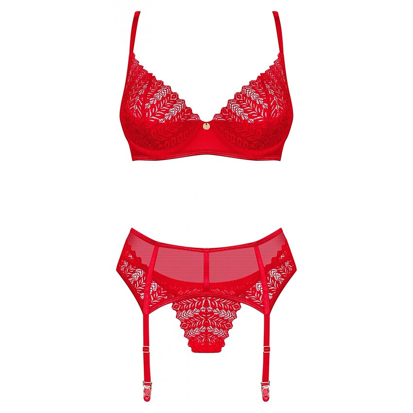 Set Obsessive Ingridia 3 Piese Roșu XS-S