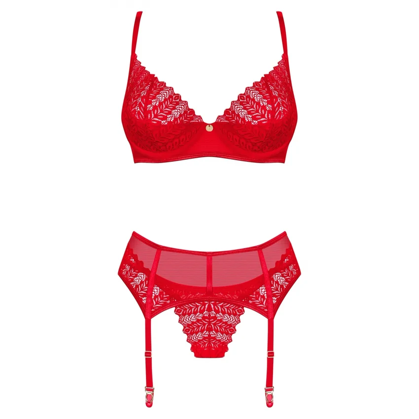 Set Obsessive Ingridia 3 Piese Roșu XS-S