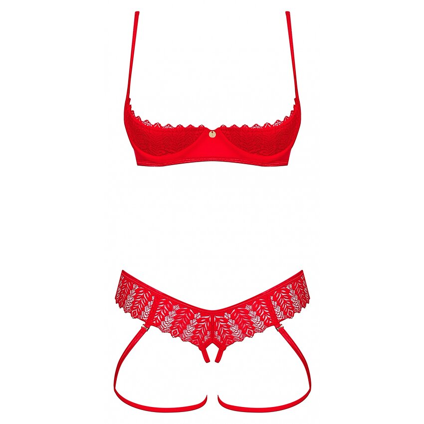 Set Obsessive Ingridia Decupat Roșu XL-2XL