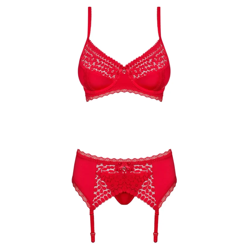 Set Obsessive Jolierose Roșu L-XL