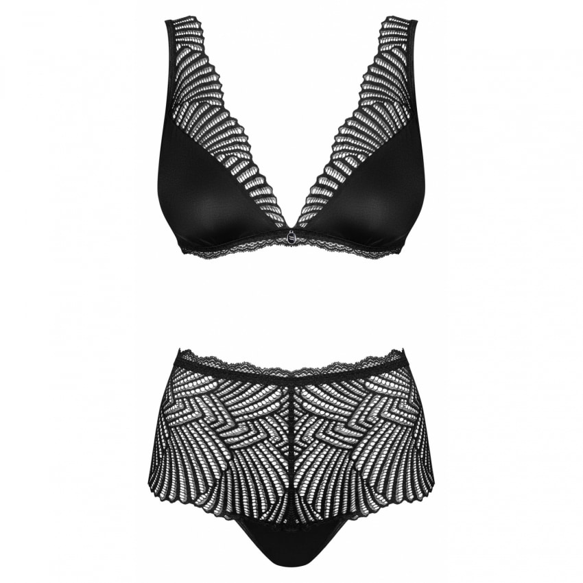 Set Obsessive Klarita cu Talie Înaltă Negru S-M