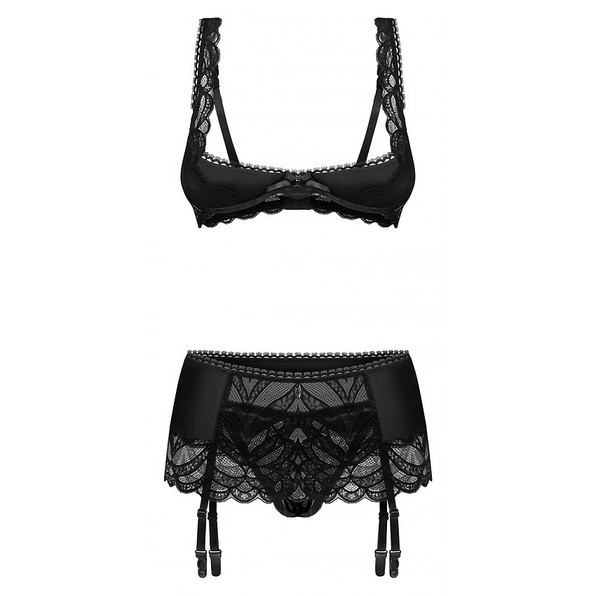 Set Obsessive Lecille 3 Piese Negru S-M
