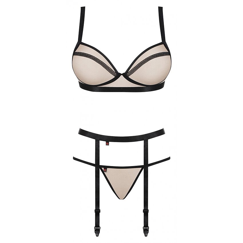 Set Obsessive Nudelia Noir Bej L-XL