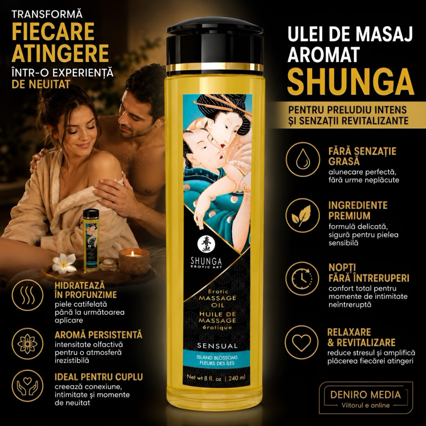 Shunga Massage Oil Island Blossoms 250ml