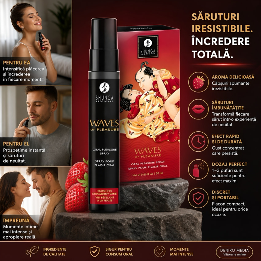 Shunga Waves Of Pleasure — Spray Căpșuni Spumante 20 ml