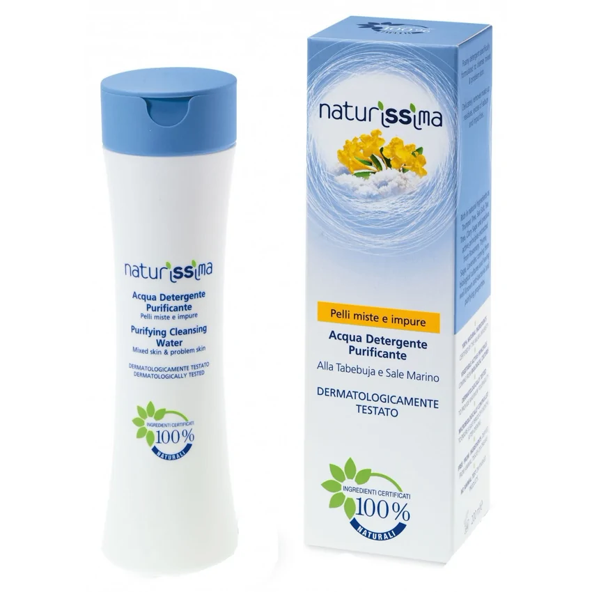 Spumă detergentă, ten mixt, tabebuia și sare marină, Naturissima, 200 ml