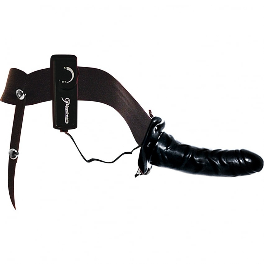 Strap On Vibrații Hollow For Him Or Her Negru