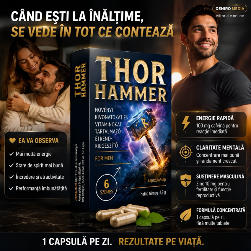 Thor Hammer Pills 6 Pastile Potență și Vigoare