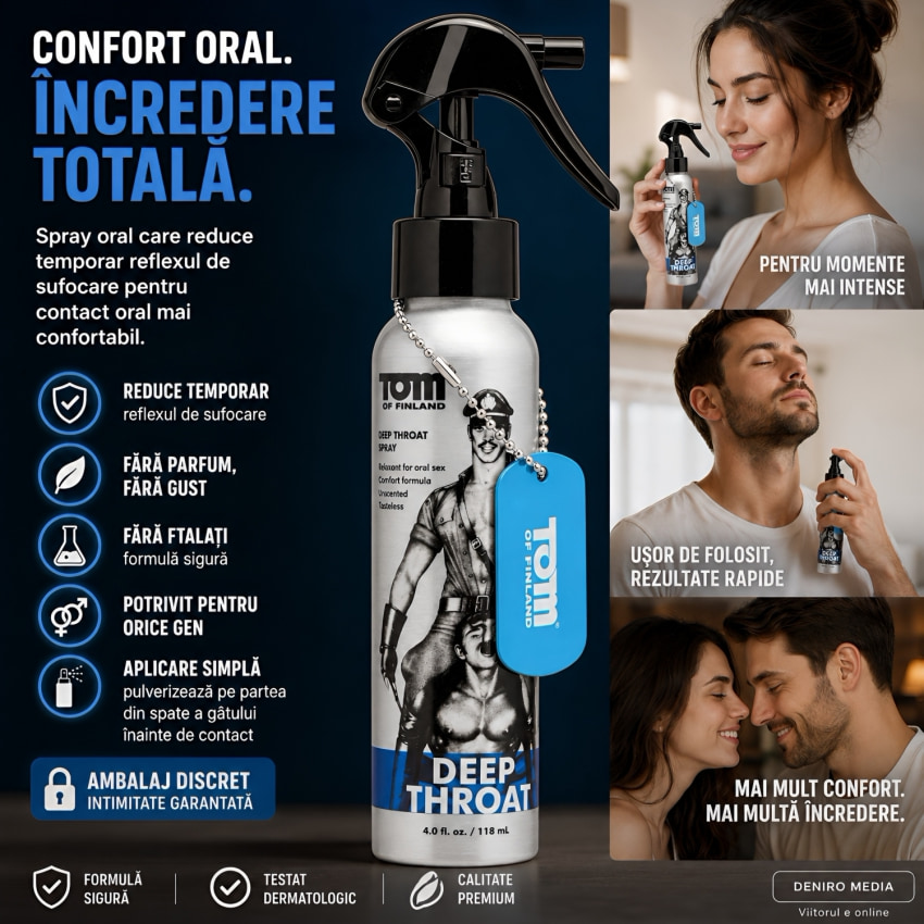 Tom Of Finland Atomizator Desensibilizant Oral 118 ml - Discret