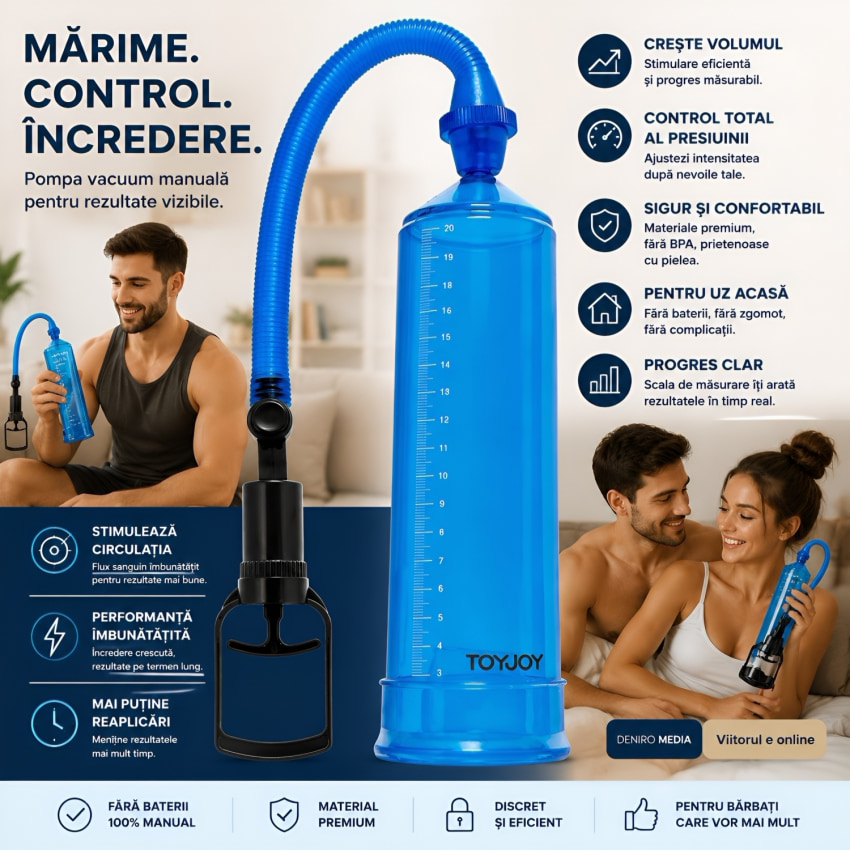 ToyJoy Power Pompă Manuală Pentru Membru Albastru