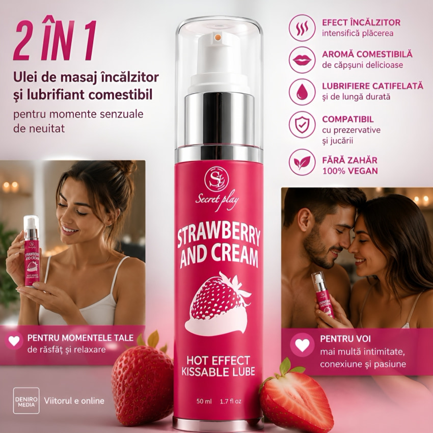 Ulei Masaj 2in1 Hot Effect Kissable Căpșuni 50ml