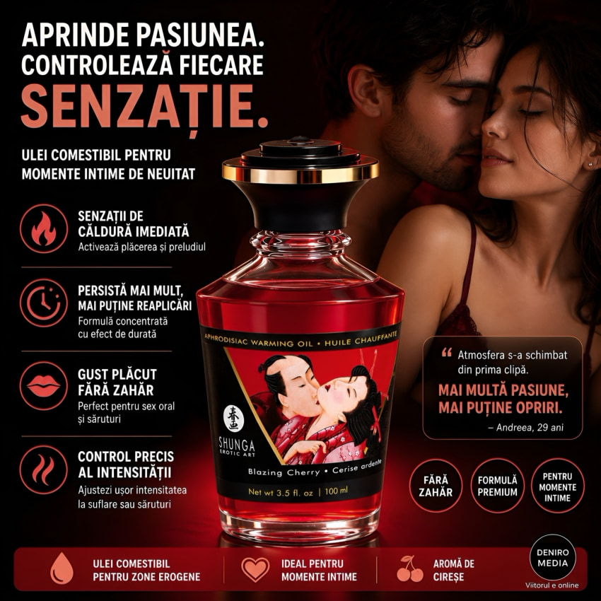 Ulei Masaj Shunga Aphrodisiac Warming Cireșe 100ml