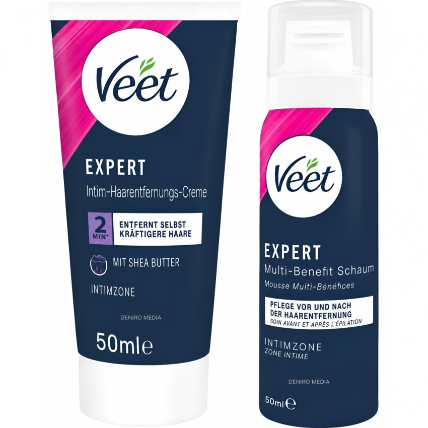 Veet EXPERT Set Epilare Intimă Cremă și Spumă
