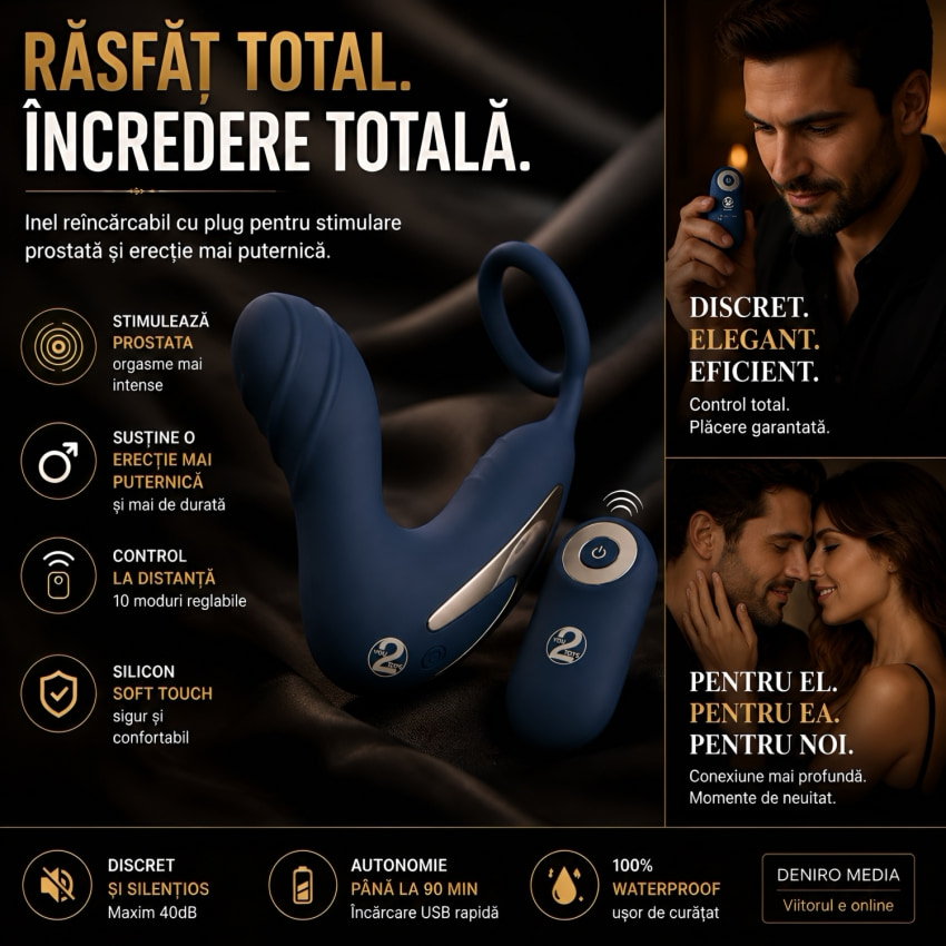 Vibrating Prostate Plug With Ring Albastru