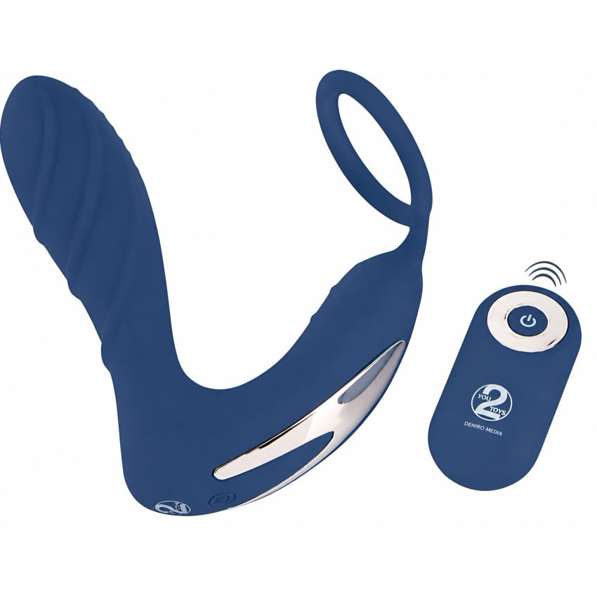 Vibrating Prostate Plug With Ring Albastru