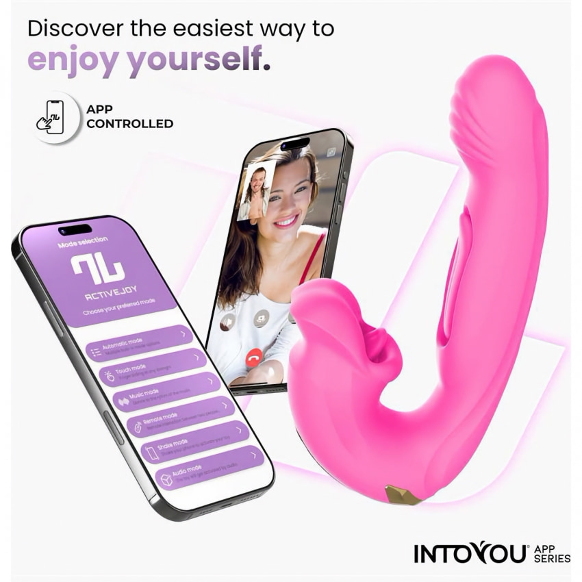 Vibrator App Control Excitant Pentru clitoris cu Limbă Mușcătoare Roz