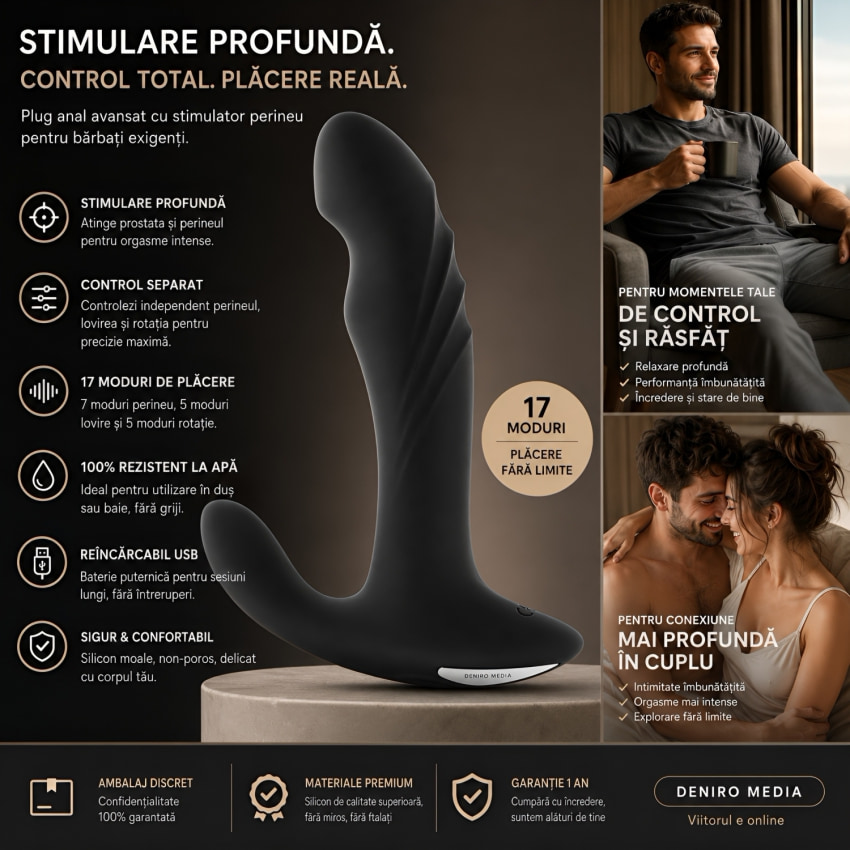 Vibrator Prostată Rebel Plug 3 Functions Negru