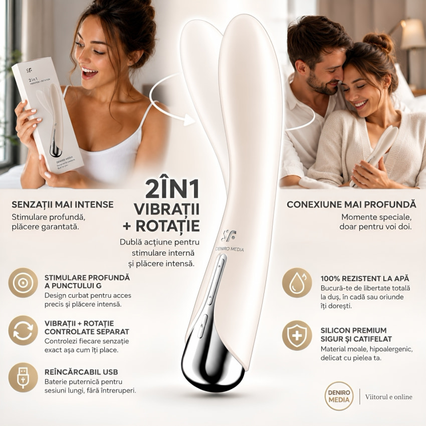Vibrator Punctul G Satisfyer Spinning Vibe 1 Alb