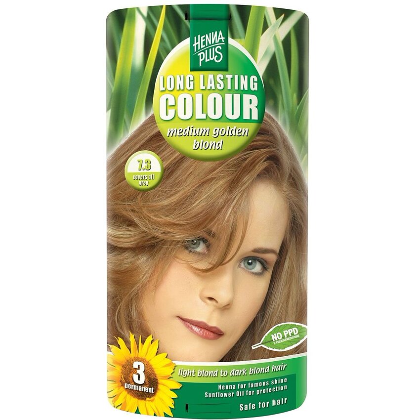 Vopsea Păr Long Lasting Colour 7.3 Medium Blond Hennaplus