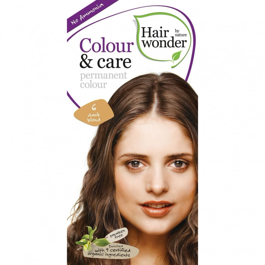 Vopsea păr naturală Colour Care 6 Dark Blond Hairwonder