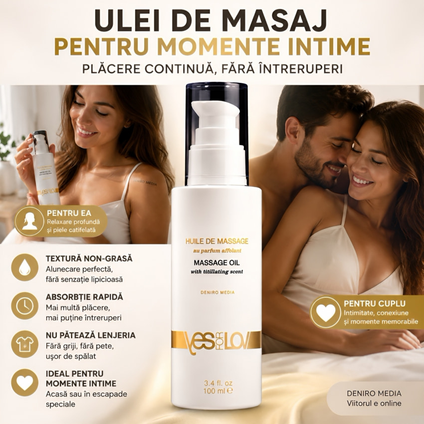 YESforLOV Ulei Frecție 100 ml - Non-gras, Hidratant