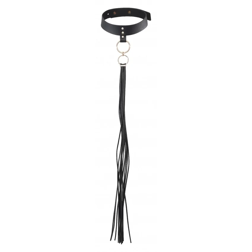 Zgardă cu Lesă Maze Tassel Choker Negru